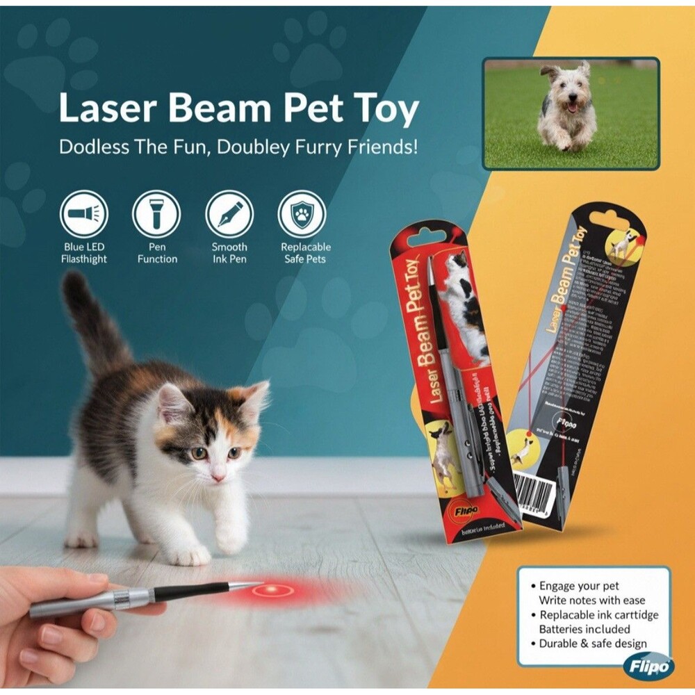 Pet Laser Toy | 3-In-1 Multi-Function, Dog & Cat Fun, Batteries Included